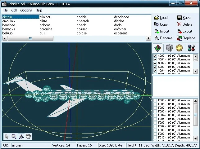 GTA VC "Collision File Editor v1.1 BETA"