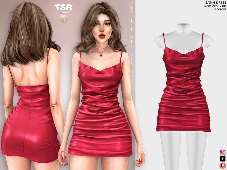 The Sims 4 "Короткое платье на бретелях"