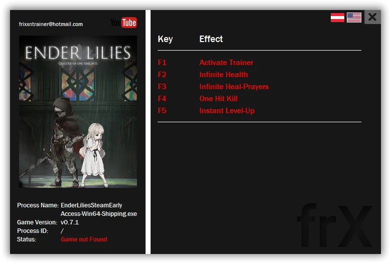 Ender Lilies: Quietus of the Knights: Трейнер/Trainer (+4) [0.7.1] {frX}