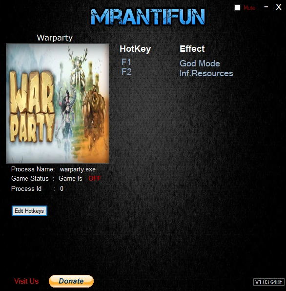 Warparty: Трейнер/Trainer (+2) [1.0] MrAntiFun)