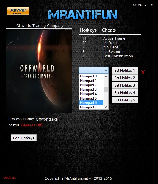 Offworld Trading Company: Трейнер/Trainer (+4) [1.20.20465] {MrAntiFun}