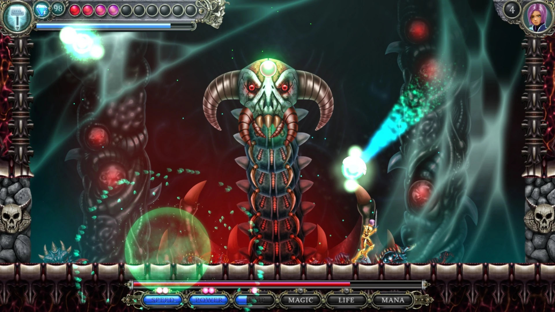 Запись игрового процесса аркадного 2D платформера Dire Vengeance