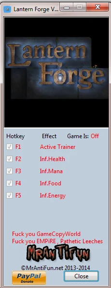 Lantern Forge: Трейнер/Trainer (+4) [1.05] {MrAntiFun}