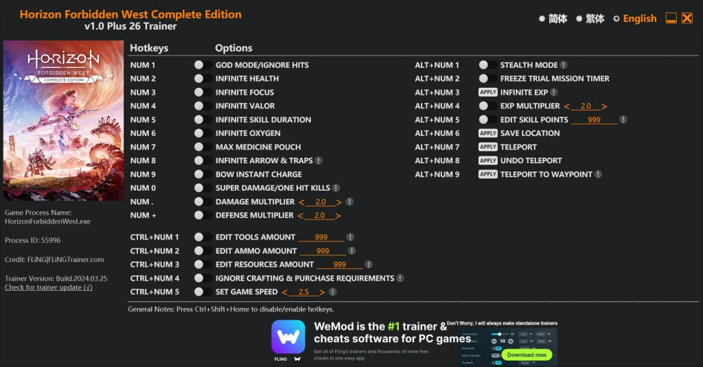 Horizon: Forbidden West "Трейнер +26" [1.0] {FLiNG}