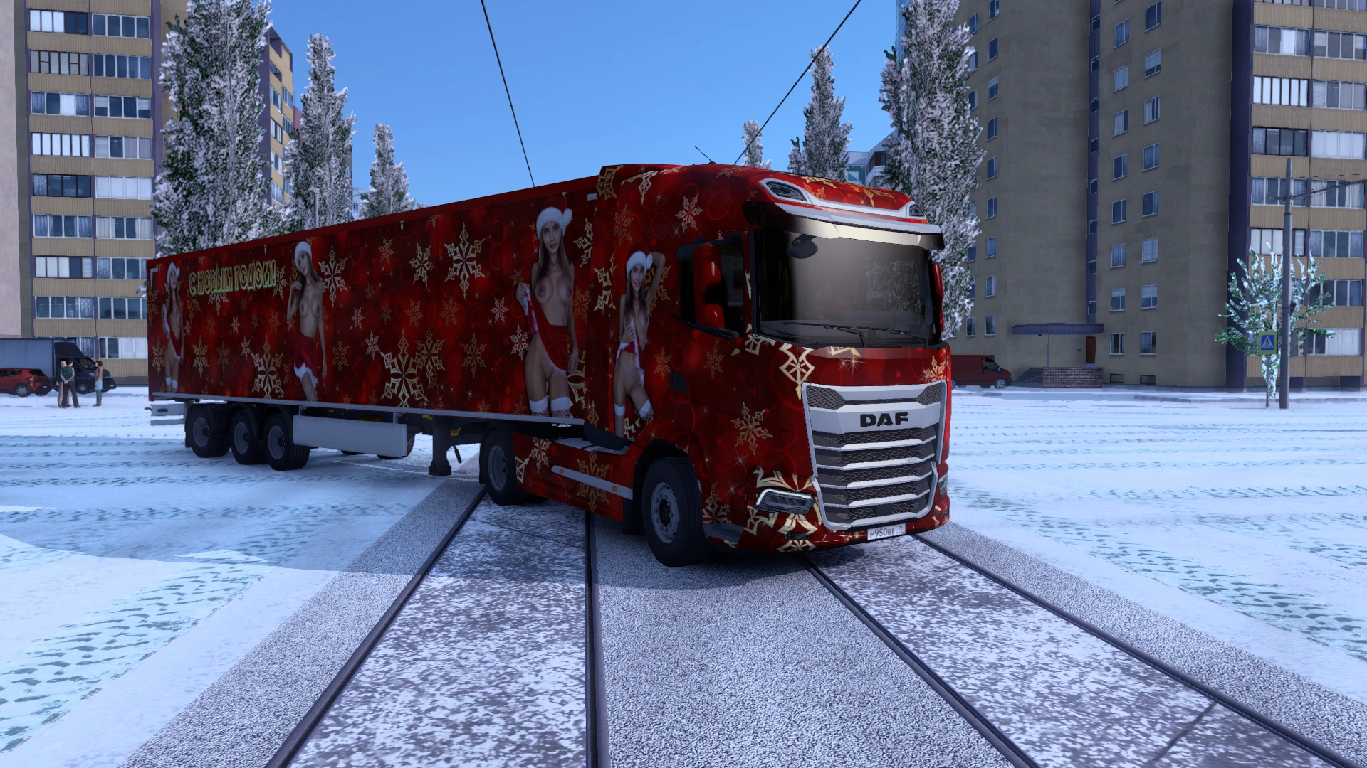 Euro Truck Simulator 2 "Эротический скин для трейлера и DAF 2021 С новым годом"