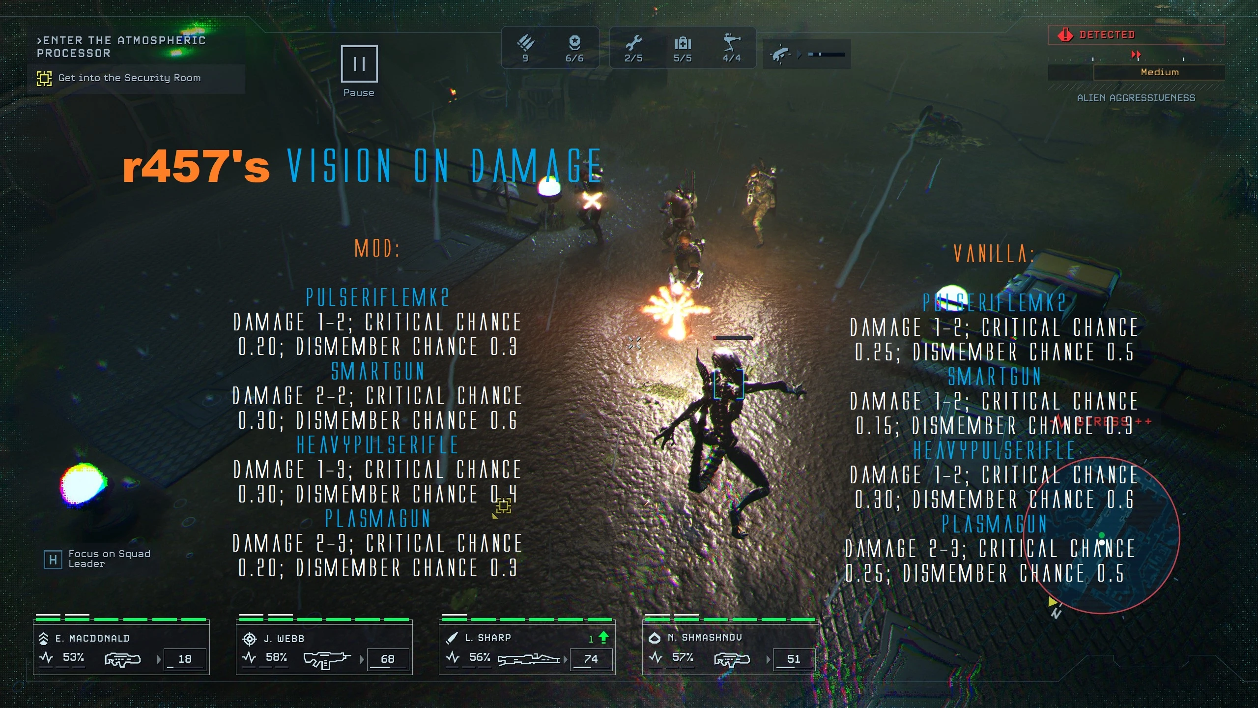 Aliens: Dark Descent "Баланс оружия"