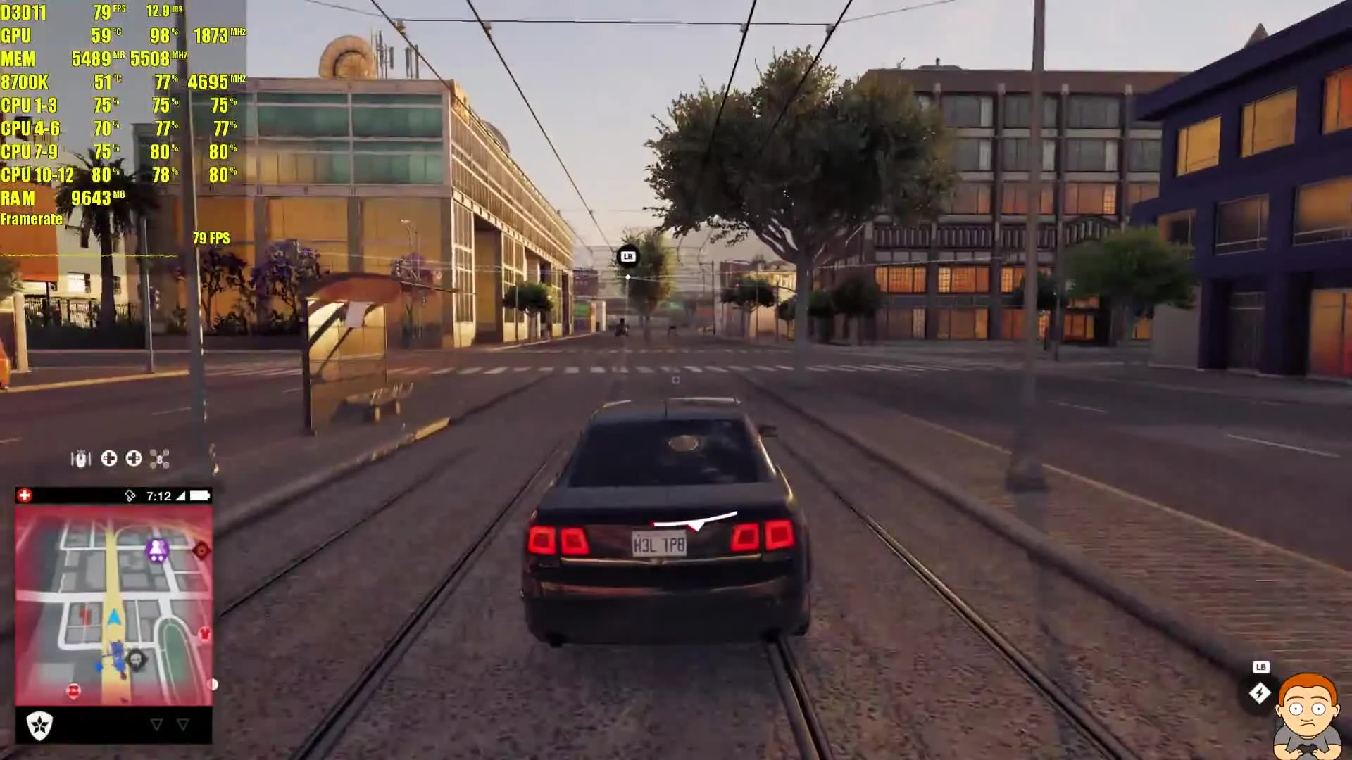 Тест производительности частоты кадров - Watch Dogs 2 GTX 1080 TI 8700K