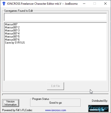 Freelancer "Редактор сохранений - IONCROSS Freelancer Character Editor"