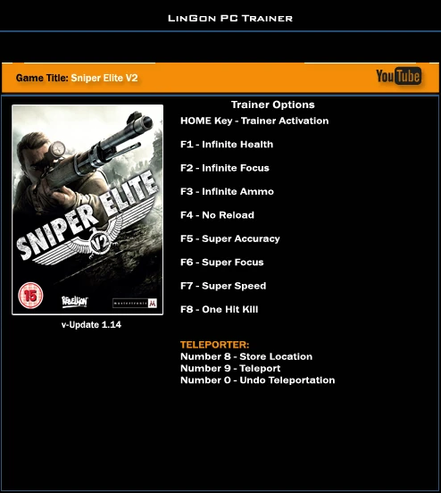 Sniper Elite V2: Трейнер/Trainer (+4) [1.14] {LinGon}