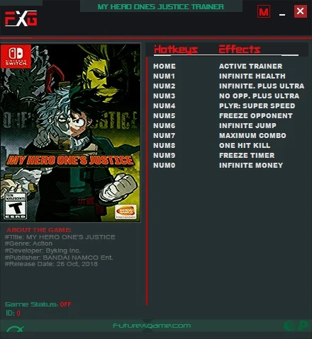 My Hero One's Justice: Трейнер/Trainer (+10) [v1.0] {FutureX}