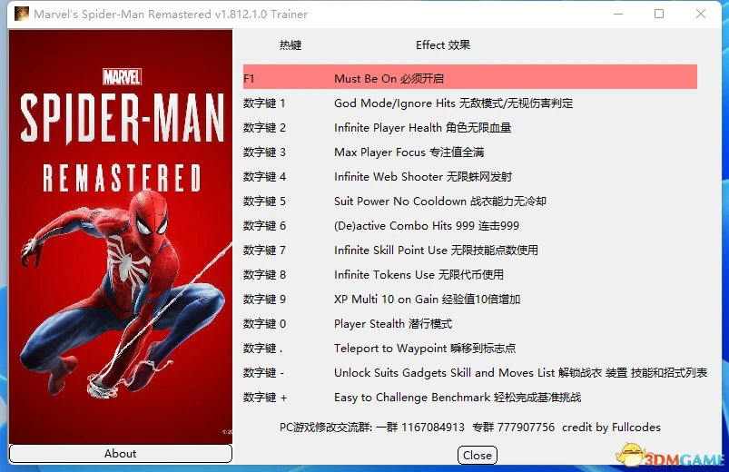 Marvel's Spider-Man Remastered "Трейнер +15" [1.812] {FullCodes}