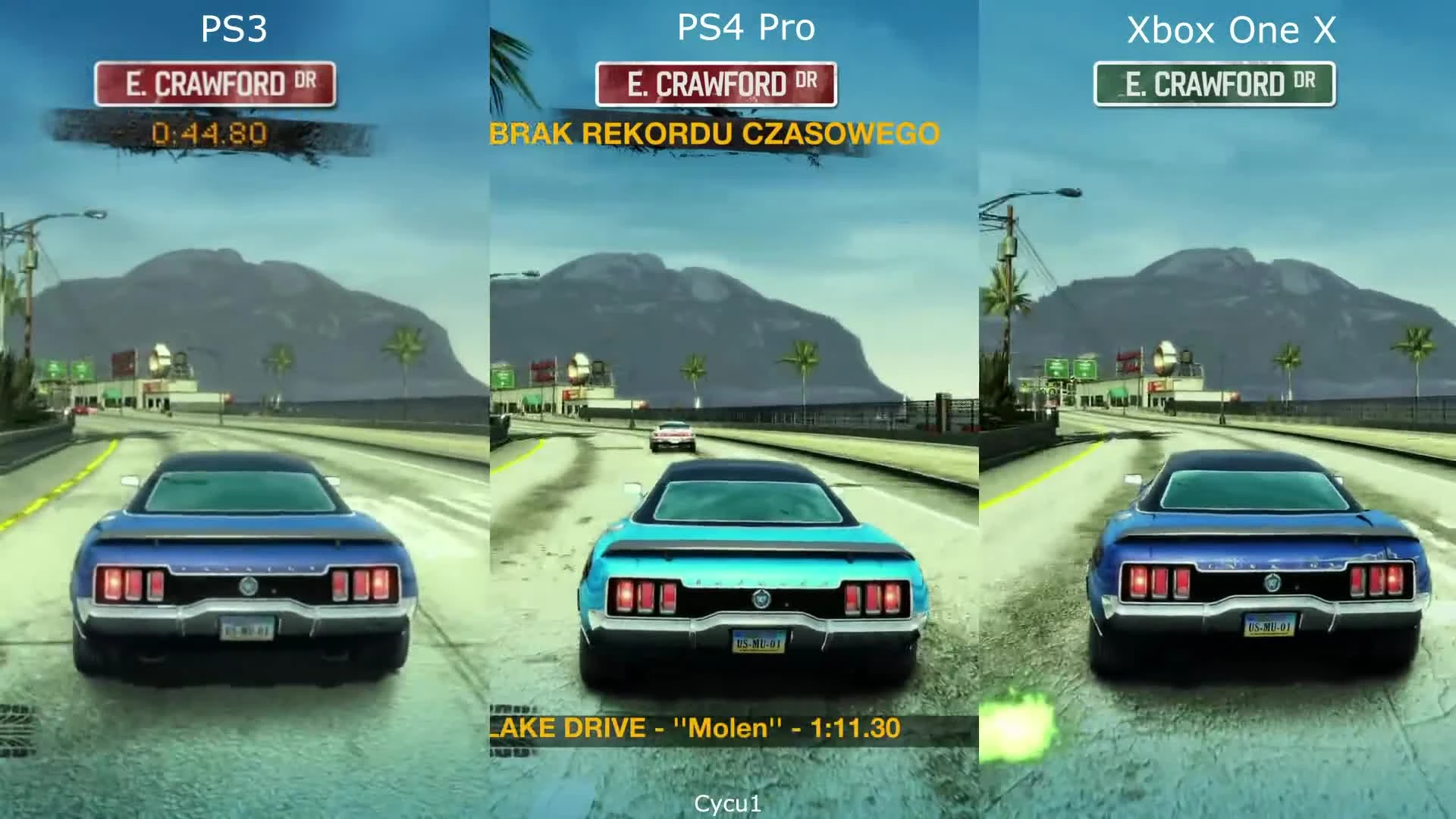Сравнение графики - Burnout Paradise PS3 vs PS4 Pro vs Xbox One X