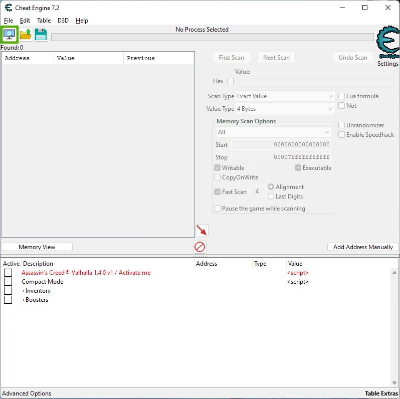 Assassin's Creed: Valhalla: Таблица для Cheat Engine - Inventory Editor [1.4.1.1 CT] {budabum/HK26}