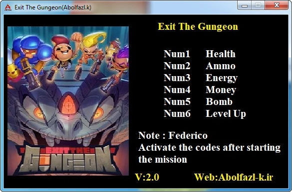 Exit the Gungeon: Трейнер/Trainer (+6) [2.0] {Abolfazl.k}