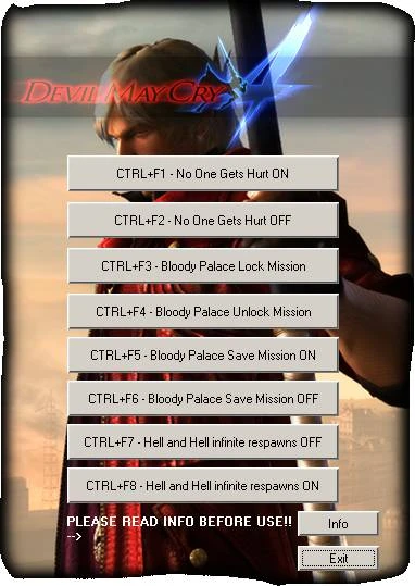 Devil may Cry 4: Антитрейнер (+4) [помогает отточить боевые навыки]
