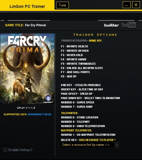 Far Cry: Primal: Трейнер/Trainer (+18) [1.1.2] {LinGon}