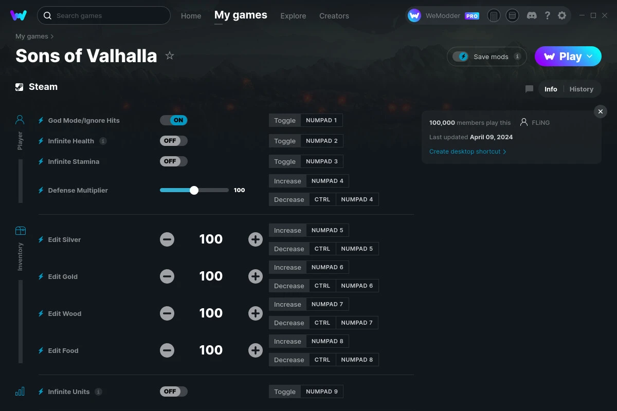 Sons of Valhalla "Трейнер +12" [UPD: 09.04.2024] {FLiNG / WeMod}