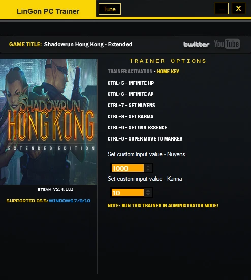 Shadowrun: Hong Kong - Extended Edition: Трейнер/Trainer (+6) [2.4.0.8] {LinGon}
