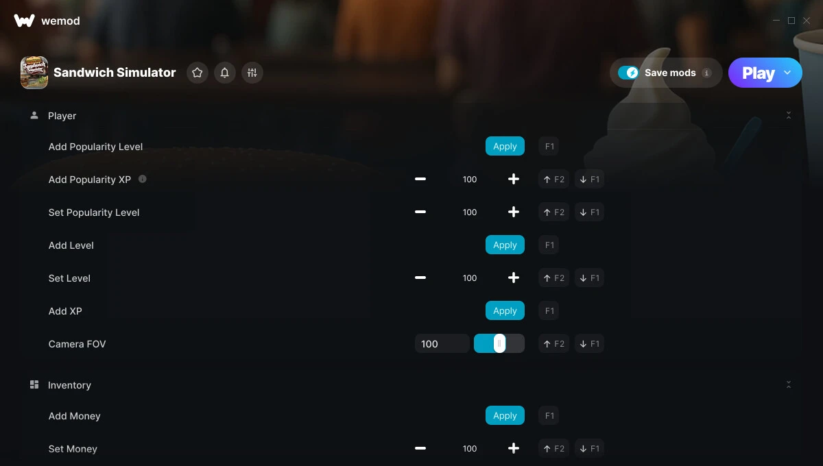 Sandwich Simulator "Трейнер +22 от WeMod: Опыт, уровень, деньги и пр"