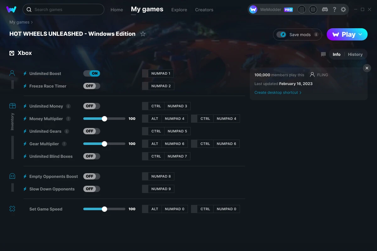Hot Wheels Unleashed "Трейнер +10" [UPD: 16.02.2023] {FLiNG / WeMod}