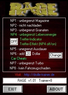 Rage: Трейнер (+8) [1.01: Update] {dr.olle}