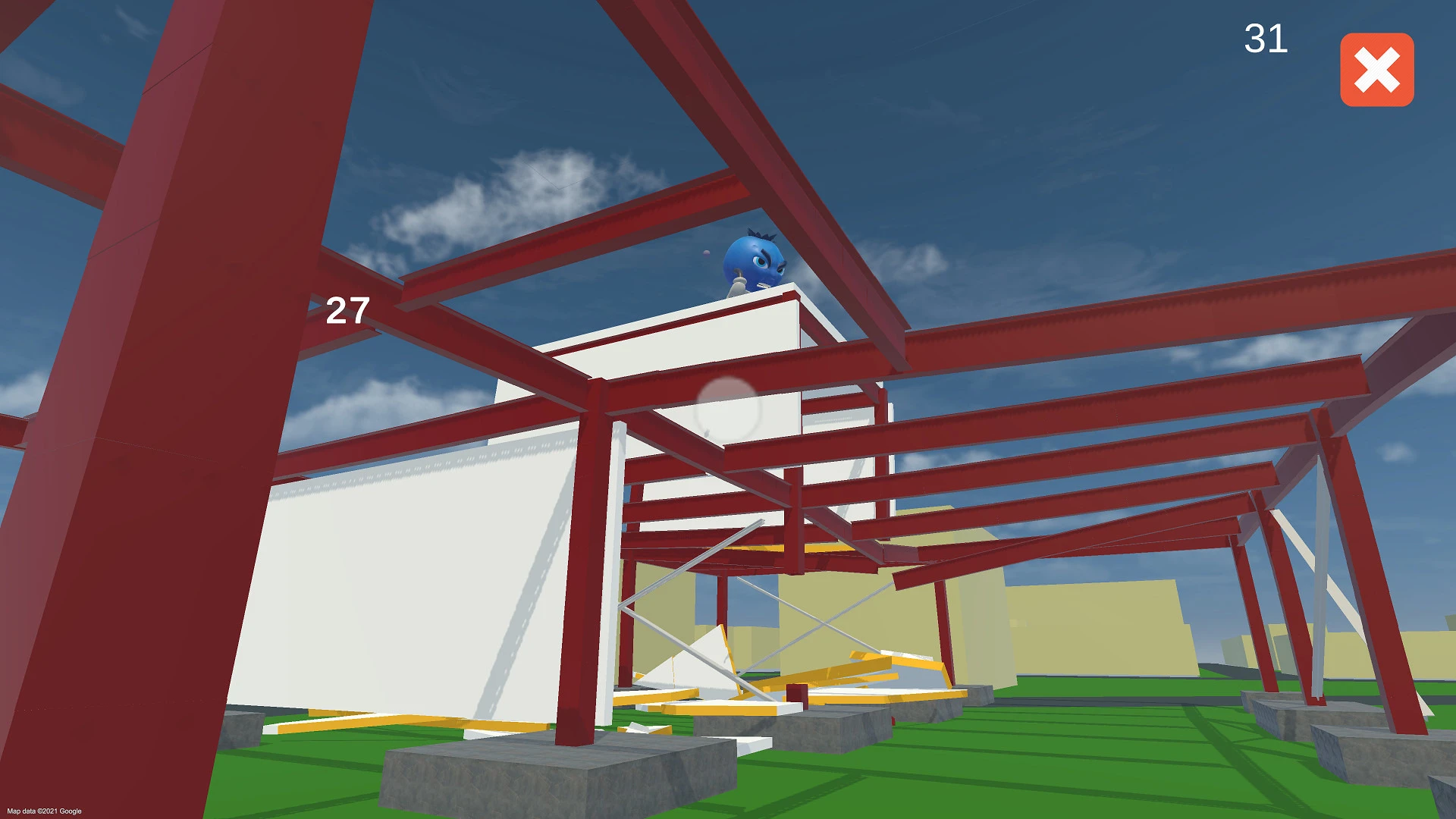 Геймплей симулятора разрушений Bent on Destruction