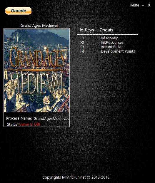 Grand Ages Medieval: Трейнер/Trainer (+4) [1.12] {MrAntiFun}