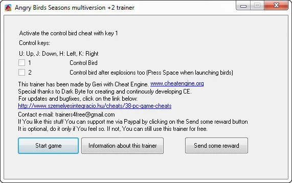 Angry Birds Seasons: Трейнер (+2) [1.5.1] {Geri}