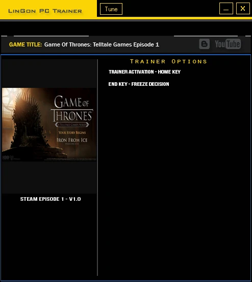 Game Of Thrones - Telltale Games Episode 1: Трейнер/Trainer (+1: Freeze Decision / Заморозить Решение) [1.0] {LinGon}