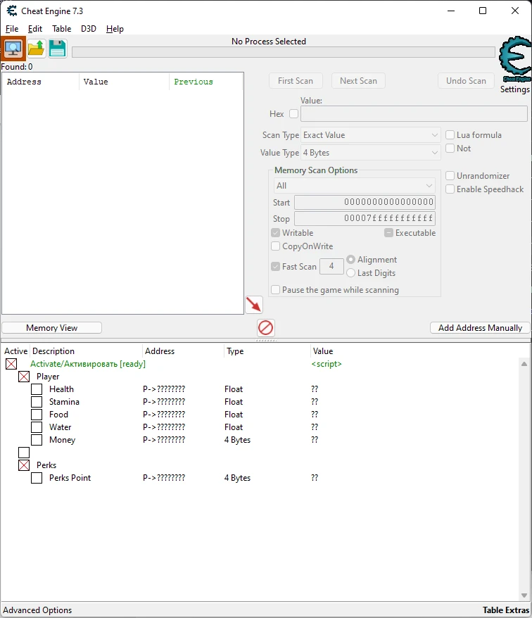 Bum Simulator: Таблица для Cheat Engine (+7) [1.10.22.a] {P0n4ick}