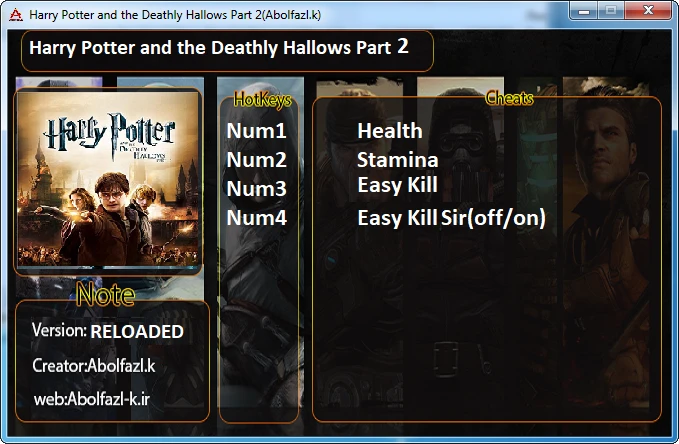 Harry Potter and the Deathly Hallows: Part 2: Трейнер/Trainer (+4) [1.0] {Abolfazl.k}