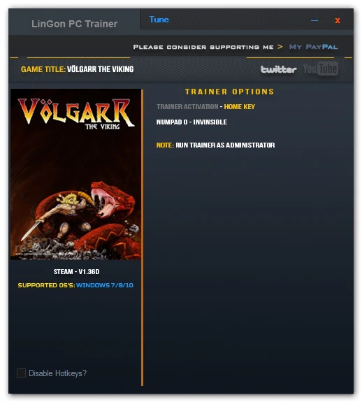 Vlgarr - The Viking: Трейнер/Trainer (+1) [1.36d] {LinGon}