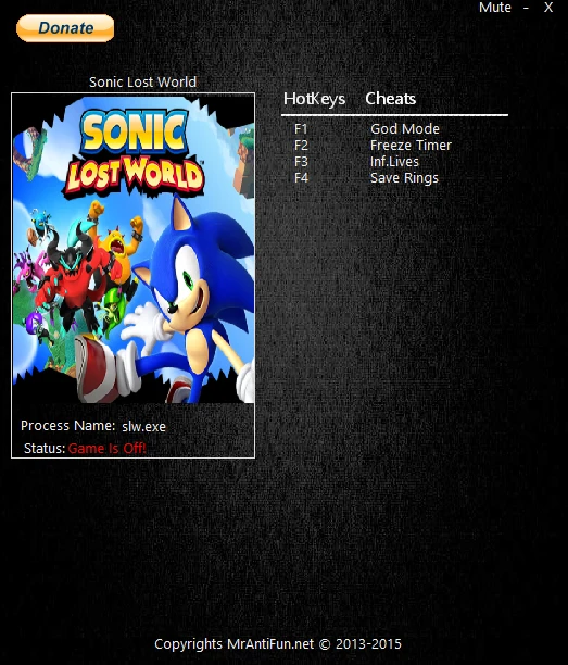Sonic: Lost World: Трейнер/Trainer (+4) [2.0.0] {MrAntiFun}
