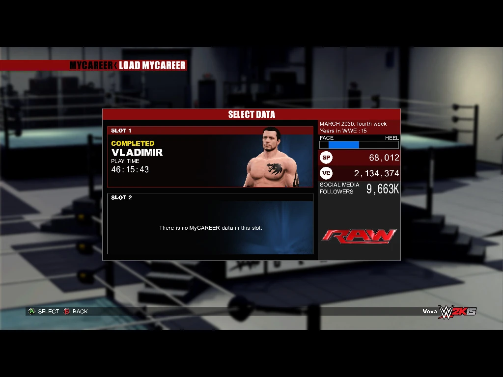 WWE 2K15: Сохранение/SaveGame (Пройдено 100%)