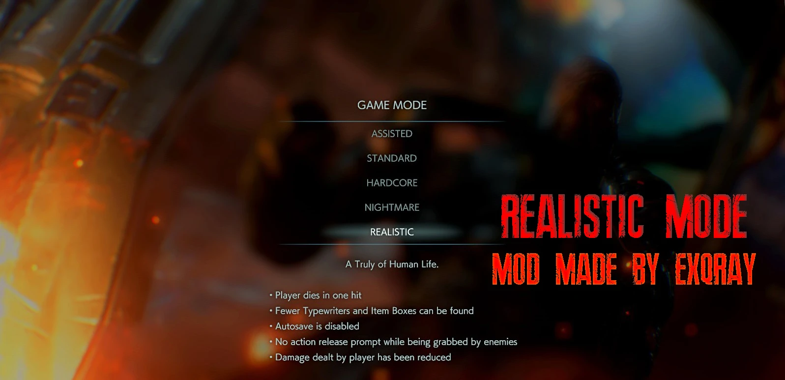 Resident Evil 3 "Реалистичная сложность"