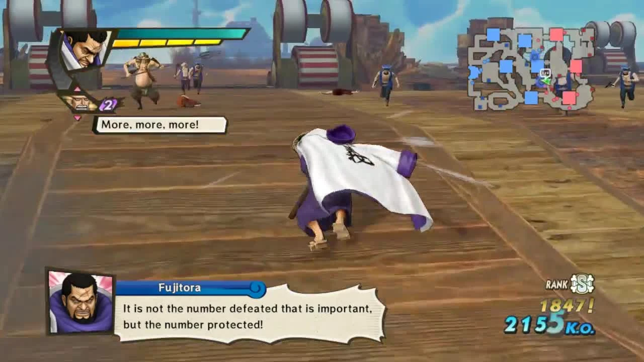 One Piece Kaizoku Musou 3 - Геймплей: Fujitora (Dream Log)