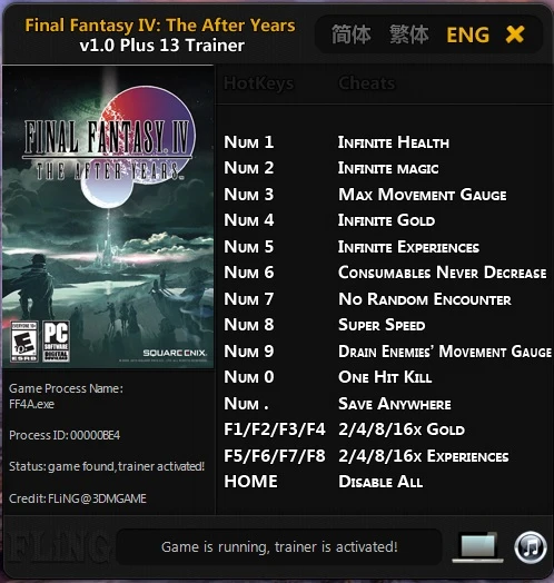 Final Fantasy 4: The After Years: Трейнер/Trainer (+13) [1.0] {FLiNG}