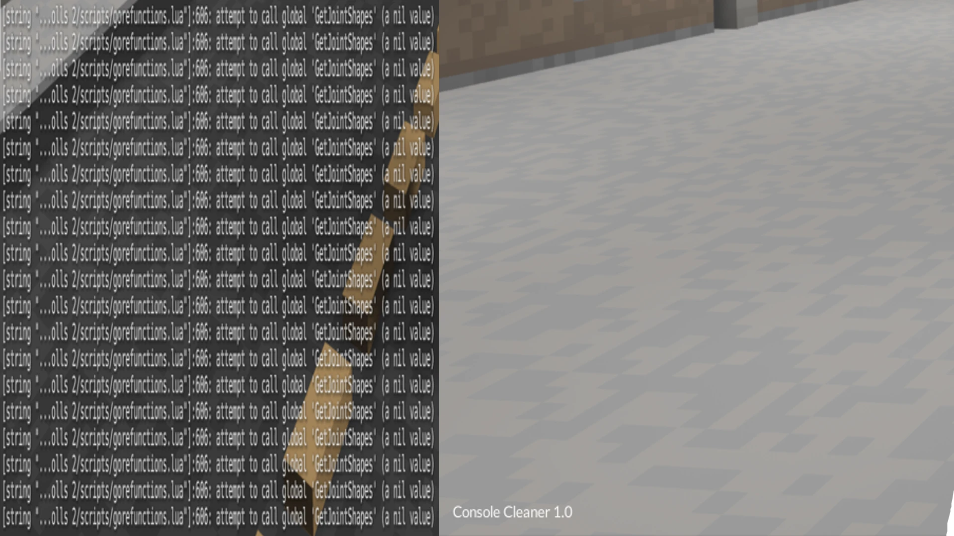 Teardown "Очистка ошибок в консоли"