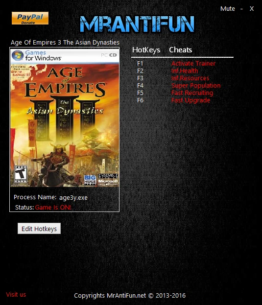 Age of Empires 3: The Asian Dynasties: Трейнер/Trainer (+5) [1.03] {MrAntiFun}
