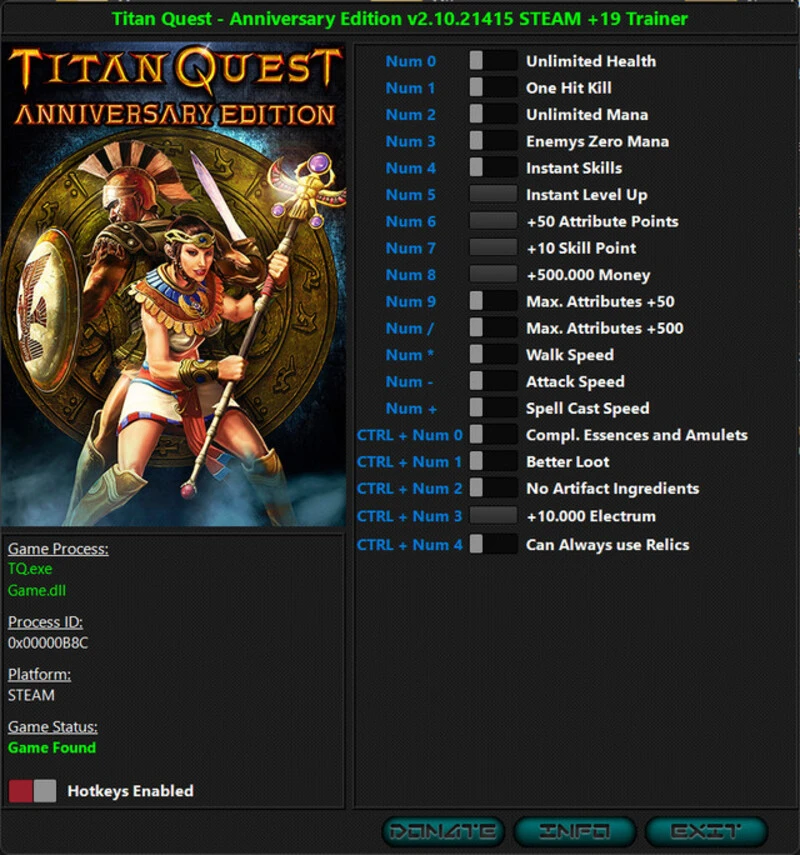 Titan Quest - Anniversary Editon "Трейнер +19" [2.9.0] {iNvIcTUs oRCuS / HoG}