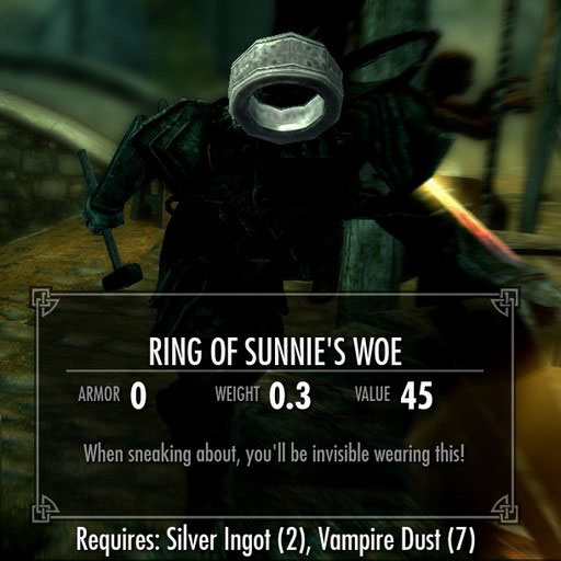 TES 5 Skyrim "Кольцо солнечного горя"