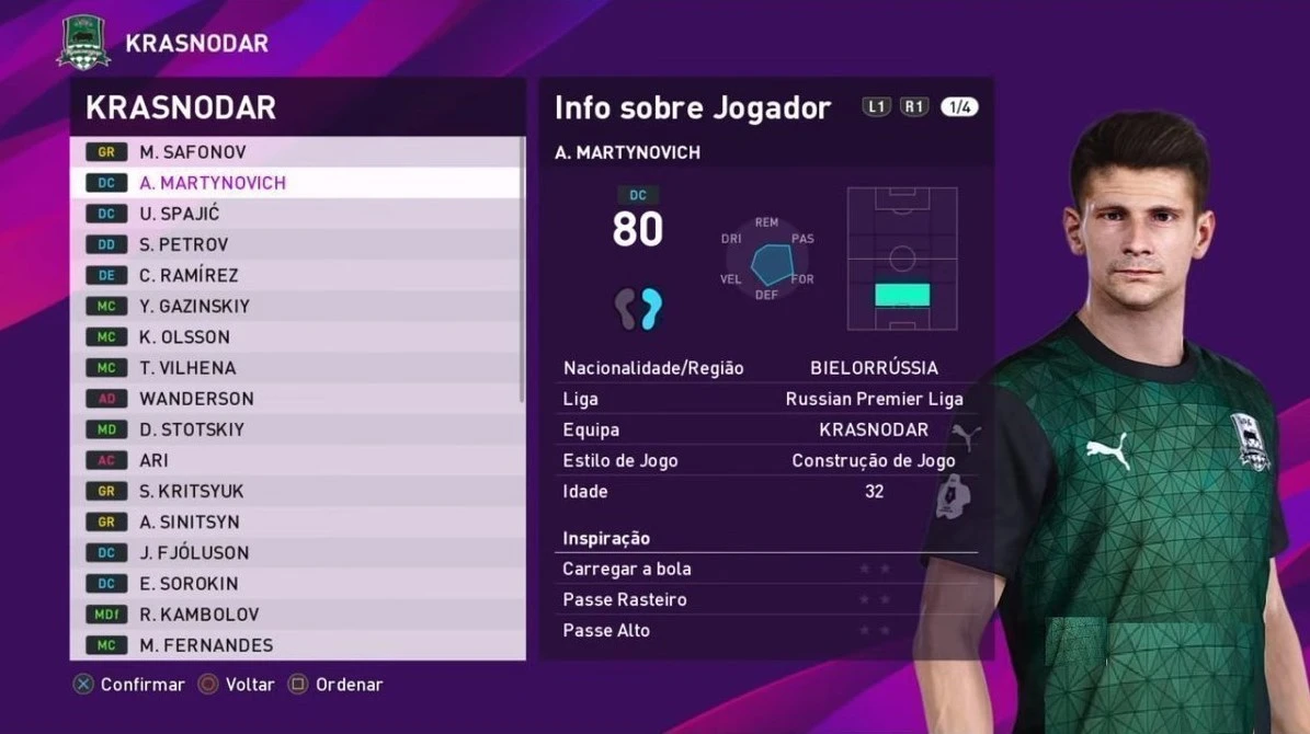 Капитан ФК "Краснодар" получил реальное лицо в PES 2020