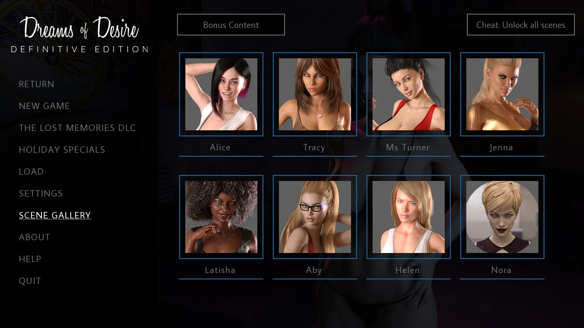 Dreams of Desire: Definitive Edition: Чит-Мод/Cheat-Mode (Walkthrough/ Gallery/ Endings) [1.0] {Lain's/ Scrappy}