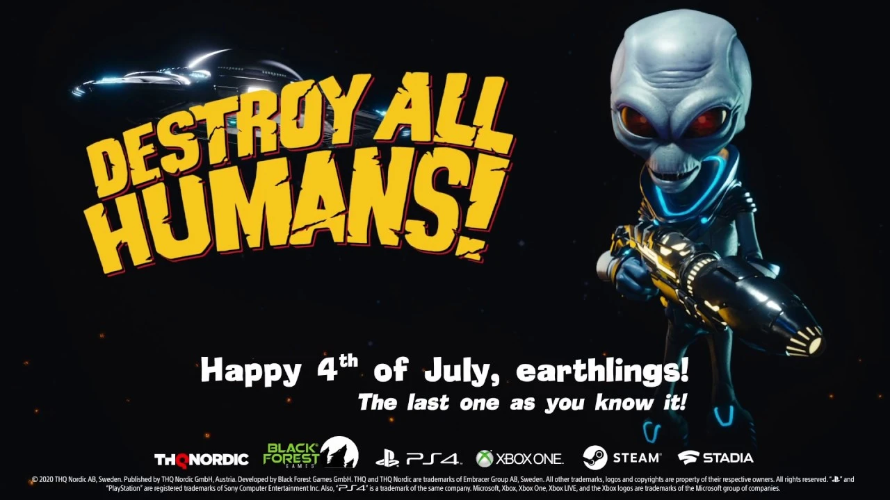 Новый трейлер Destroy All Humans! в честь Дня независимости США