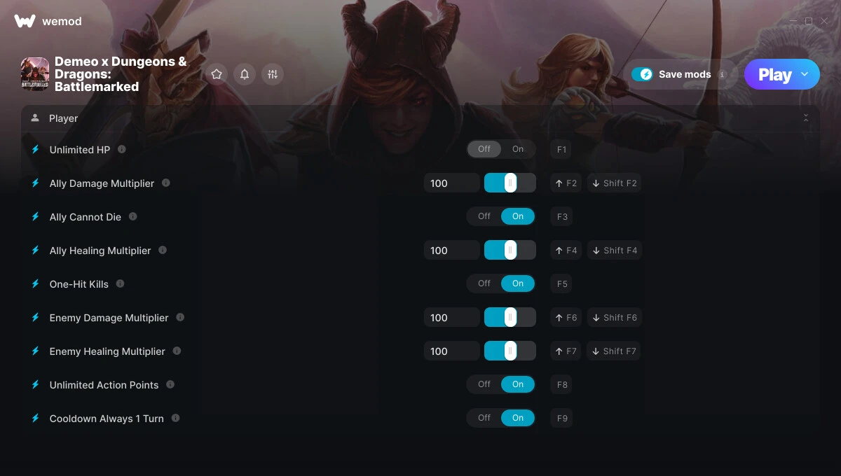 Demeo x Dungeons & Dragons: Battlemarked "Трейнер +9 от WeMod: Здоровье, урон, очки и пр"