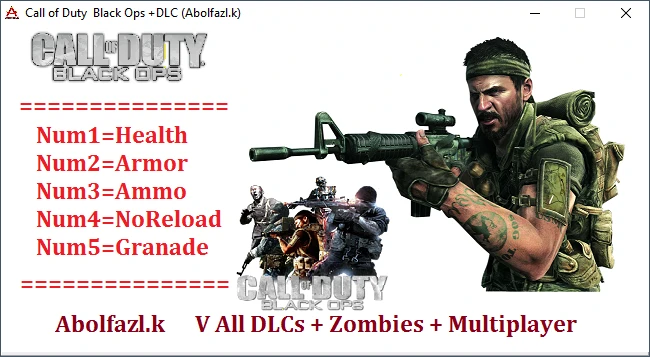 Call of Duty: Black Ops: Трейнер/Trainer (+5) [v0.305-05.125430.1] {Abolfazl.k}