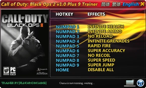 Call of Duty - Black Ops 2: Трейнер/Trainer (+9) [1.0] {FLiNG}