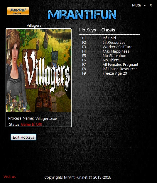 Villagers: Трейнер/Trainer (+9) [1.030: x64] {MrAntiFun}