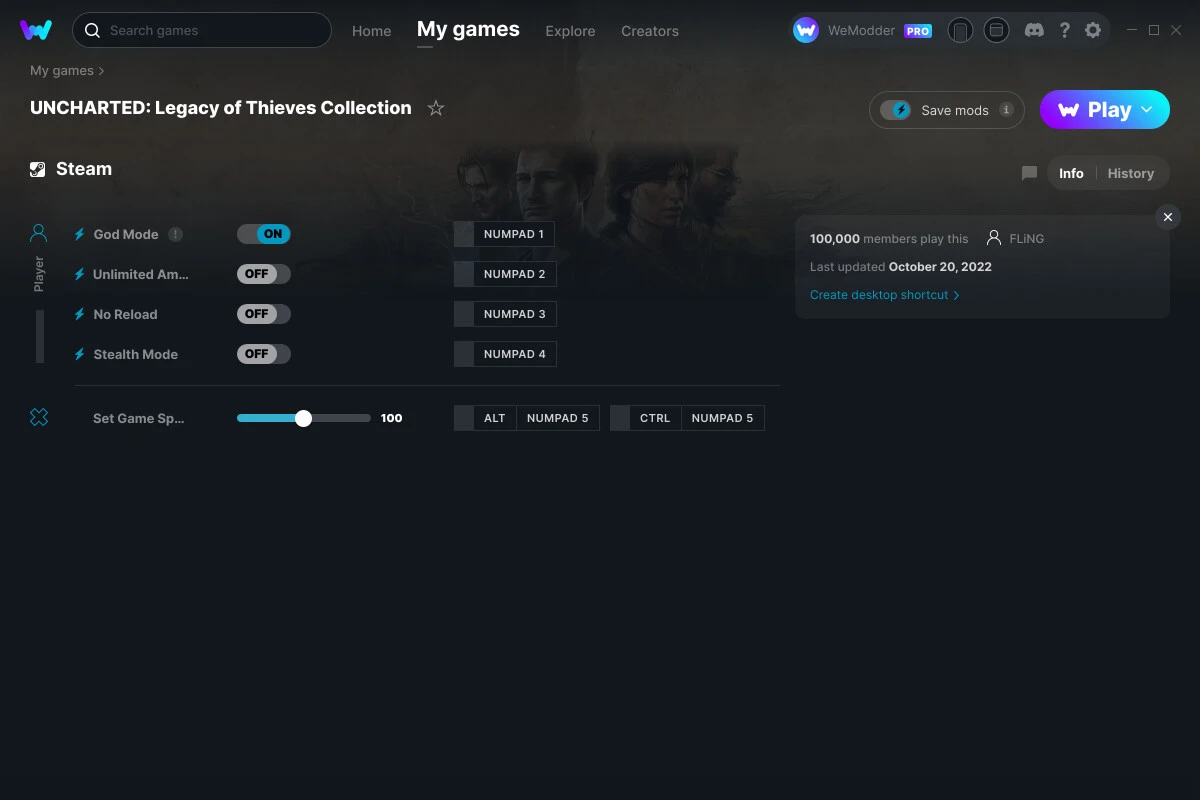 Uncharted: Legacy of Thieves Collection "Трейнер +5" [UPD: 20.10.2022] {FLiNG / WeMod}
