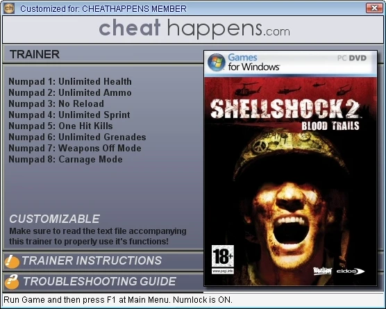 ShellShock 2 - Blood Trails: Трейнер (+8) [1.0] {CheatHappens}